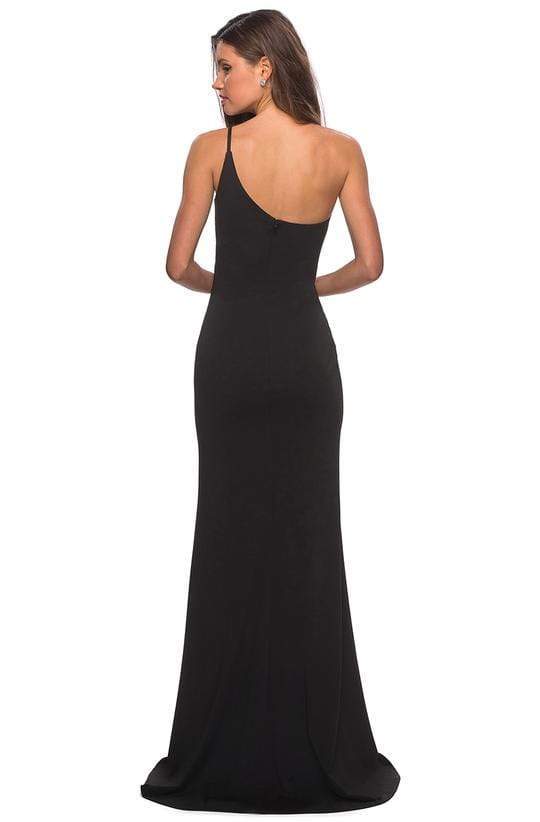 La Femme - One Shoulder High Slit Sheath Dress 28176SC CCSALE