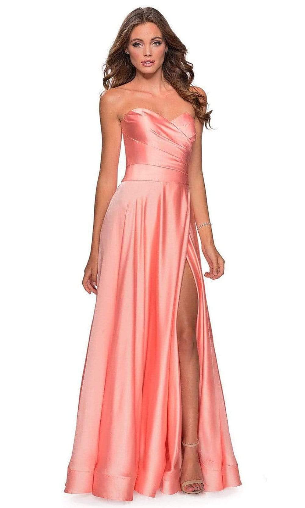 La Femme - Sweetheart Ruched Bodice A-Line Dress 28608SC CCSALE