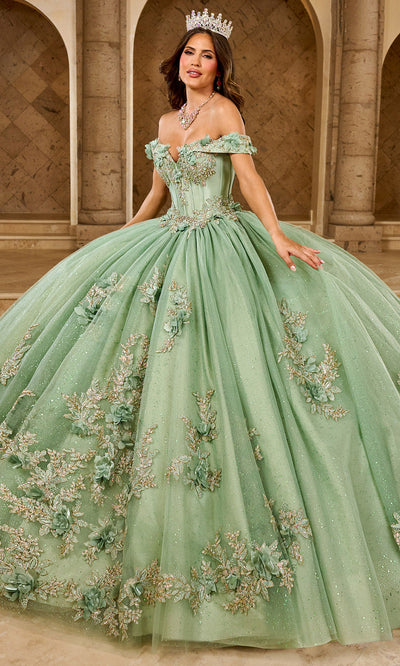 Rachel Allan RQ2210 - Lace-Up Off Shoulder Quince Gown Quinceanera Dresses