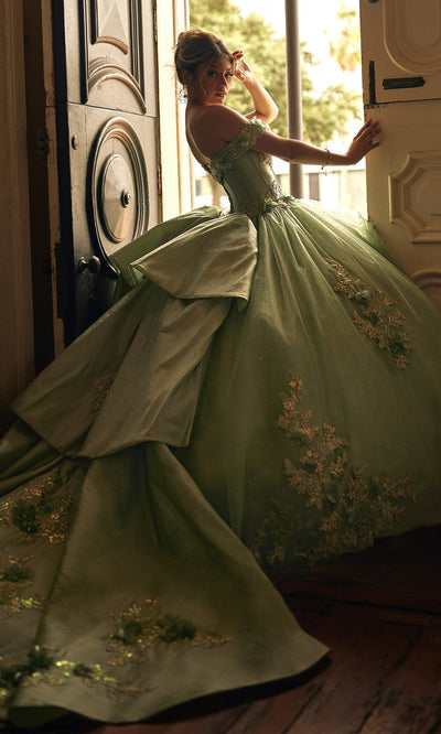 Rachel Allan RQ2210 - Lace-Up Off Shoulder Quince Gown Quinceanera Dresses