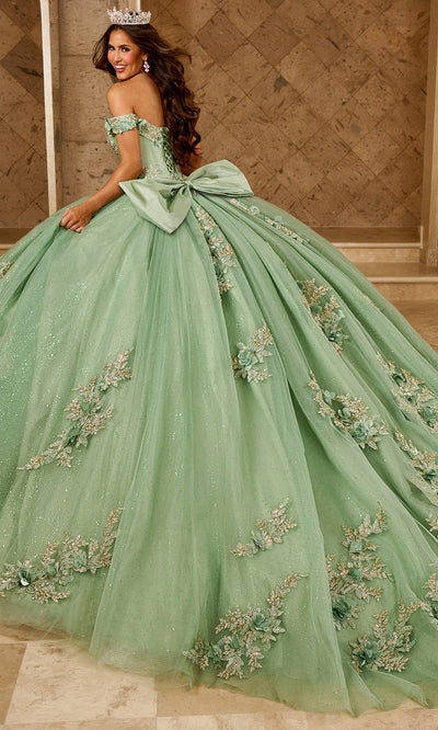 Rachel Allan RQ2210 - Lace-Up Off Shoulder Quince Gown Quinceanera Dresses