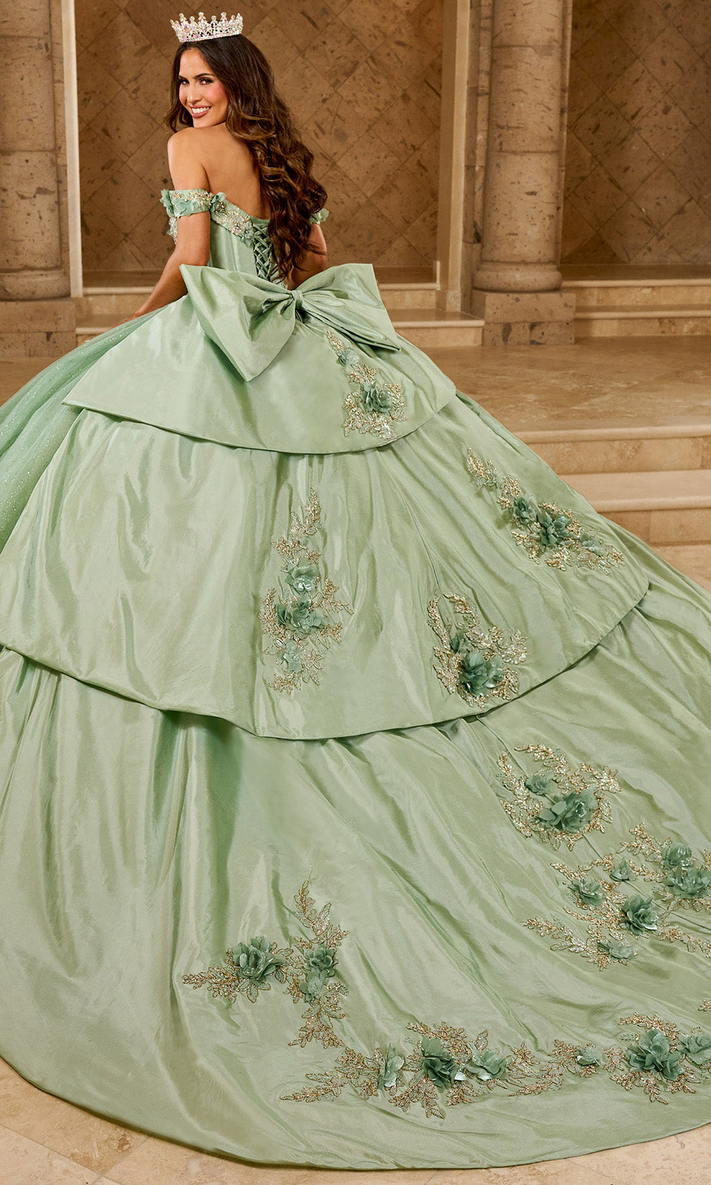 Rachel Allan RQ2210 - Lace-Up Off Shoulder Quince Gown Quinceanera Dresses