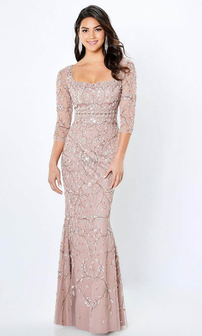 La Valleta LV22101 - Sleeveless Beaded Evening Dress Special Occasion Dresses XS / Vintage Rose/Gold