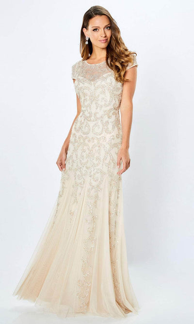 La Valleta LV22104 - Beaded Tulle Evening Dress Special Occasion Dresses XS / Champagne