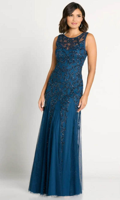 La Valleta LV22104 - Beaded Tulle Evening Dress Special Occasion Dresses XS / Deep Ocean