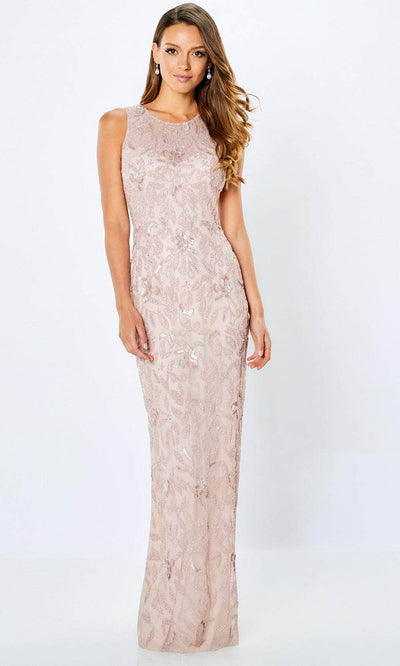 La Valleta LV22105 - Jewel Neck Beaded Evening Dress Special Occasion Dresses XS / Light Pink