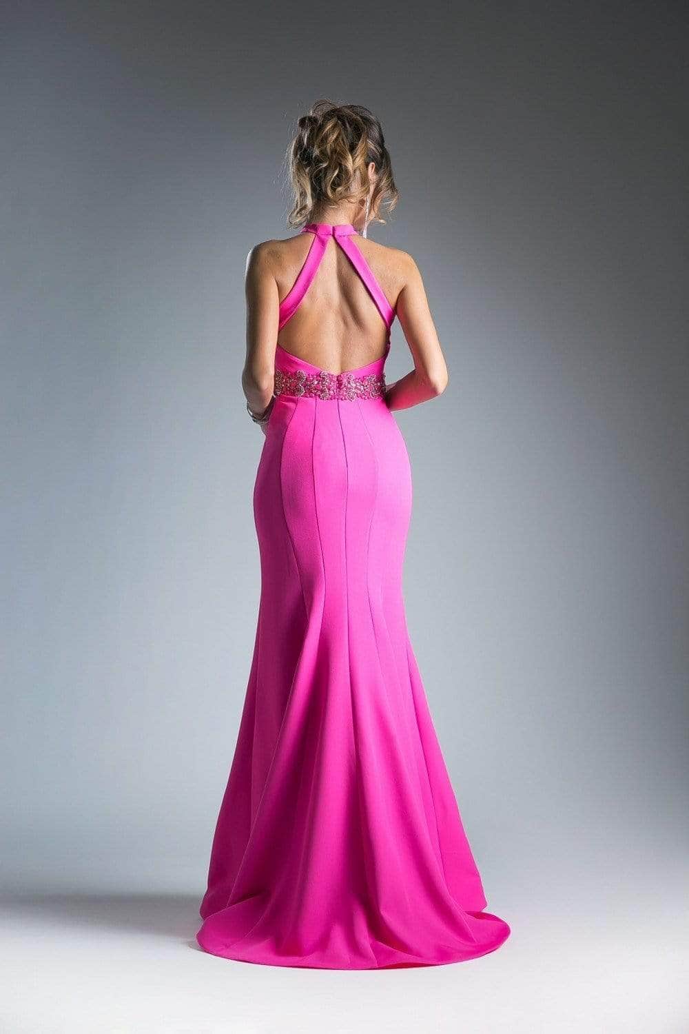 Ladivine 11978 - Scuba Mermaid Dress Halter Neck Evening Gown Evening Dresses