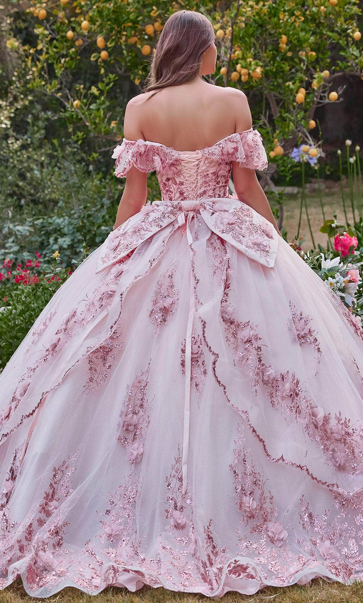 Cinderella Divine 15701 - Ruffled Off Shoulder Ballgown Ball Gowns