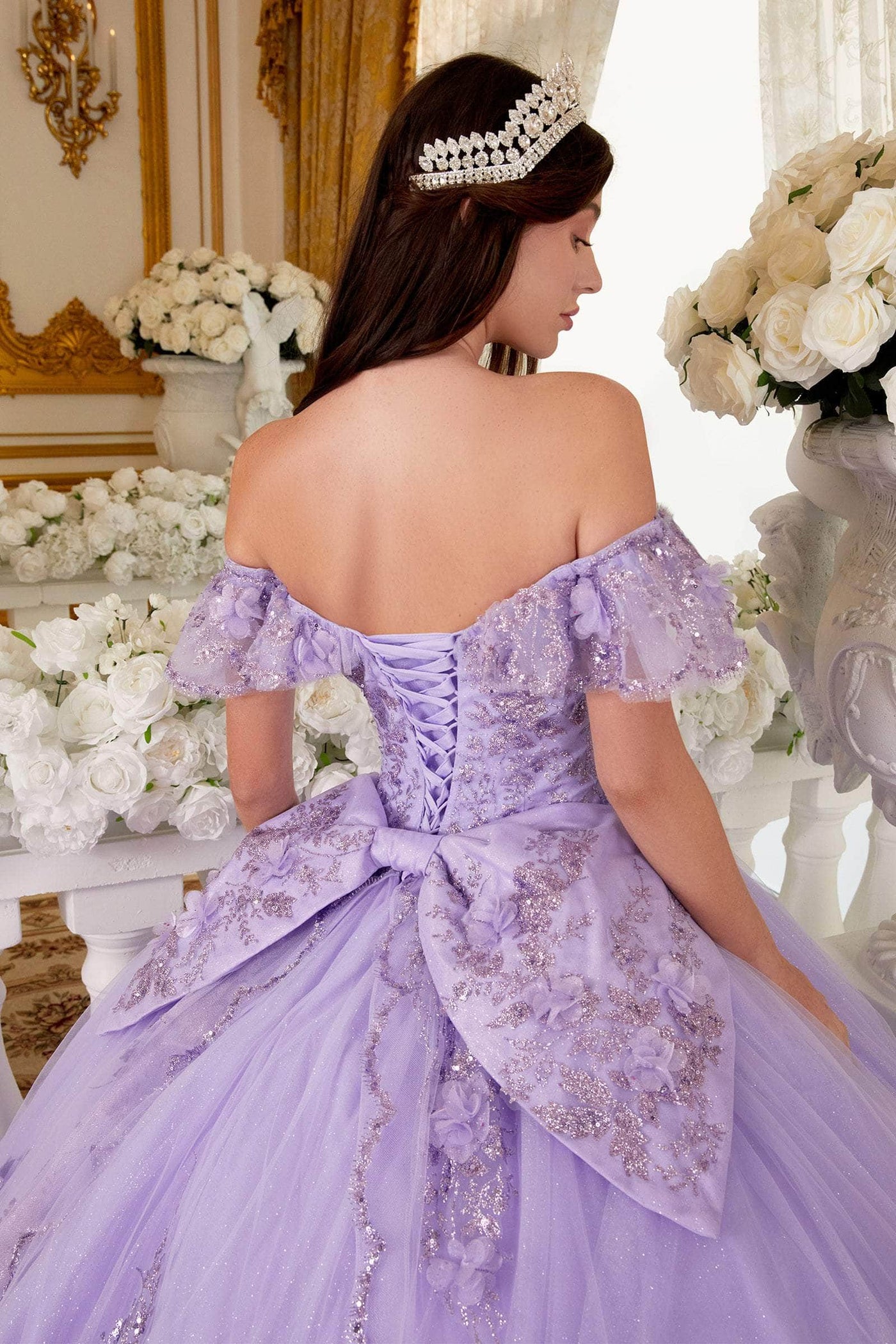 Cinderella Divine 15701 - Ruffled Off Shoulder Ballgown Ball Gowns