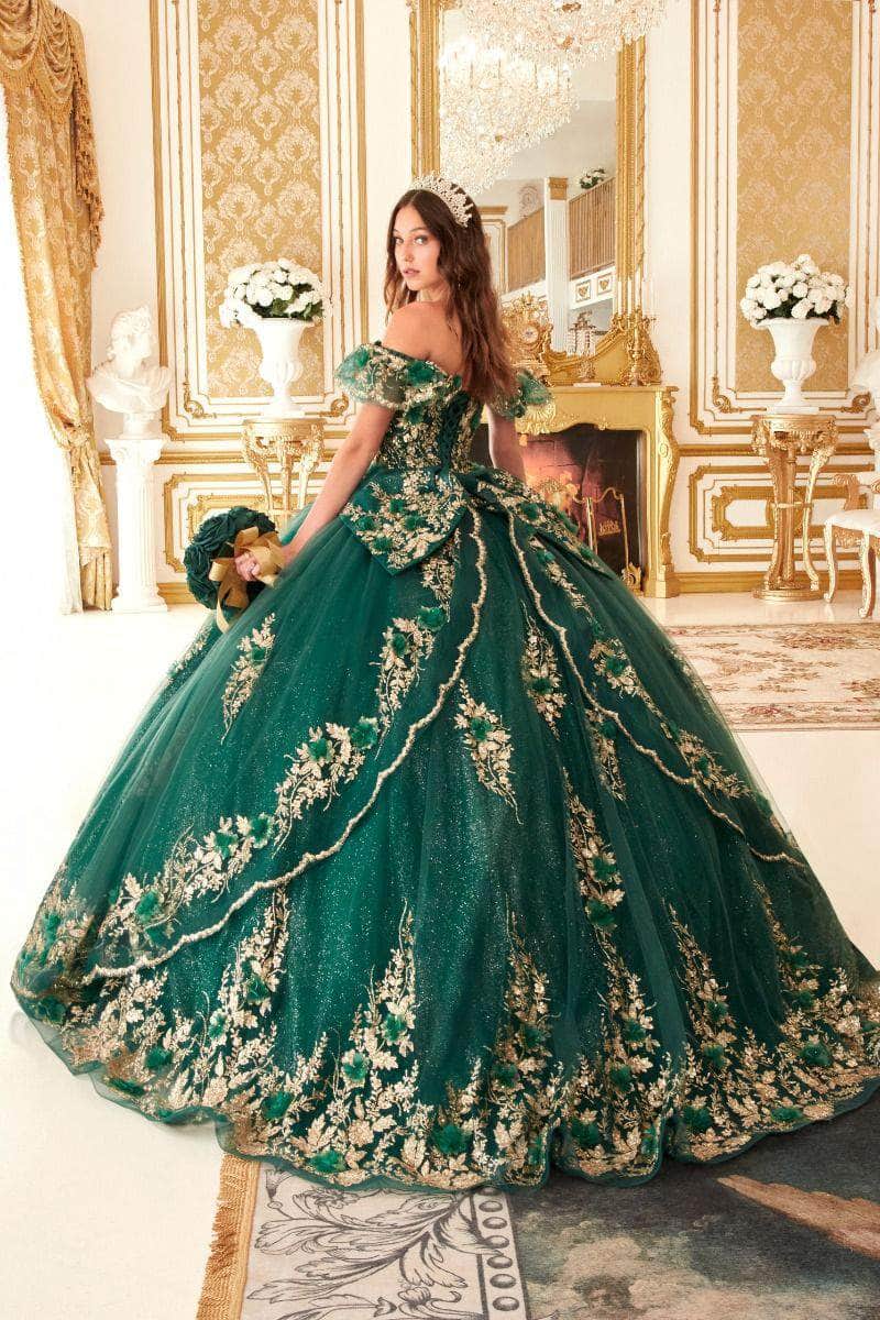 Ladivine 15701 - Ruffled Off Shoulder Ballgown Ball Gowns
