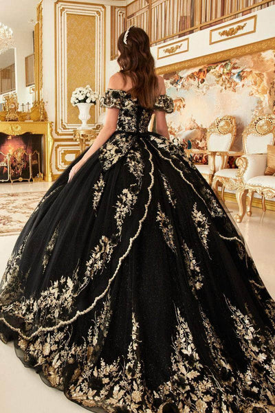 Cinderella Divine 15701 - Ruffled Off Shoulder Ballgown Ball Gowns