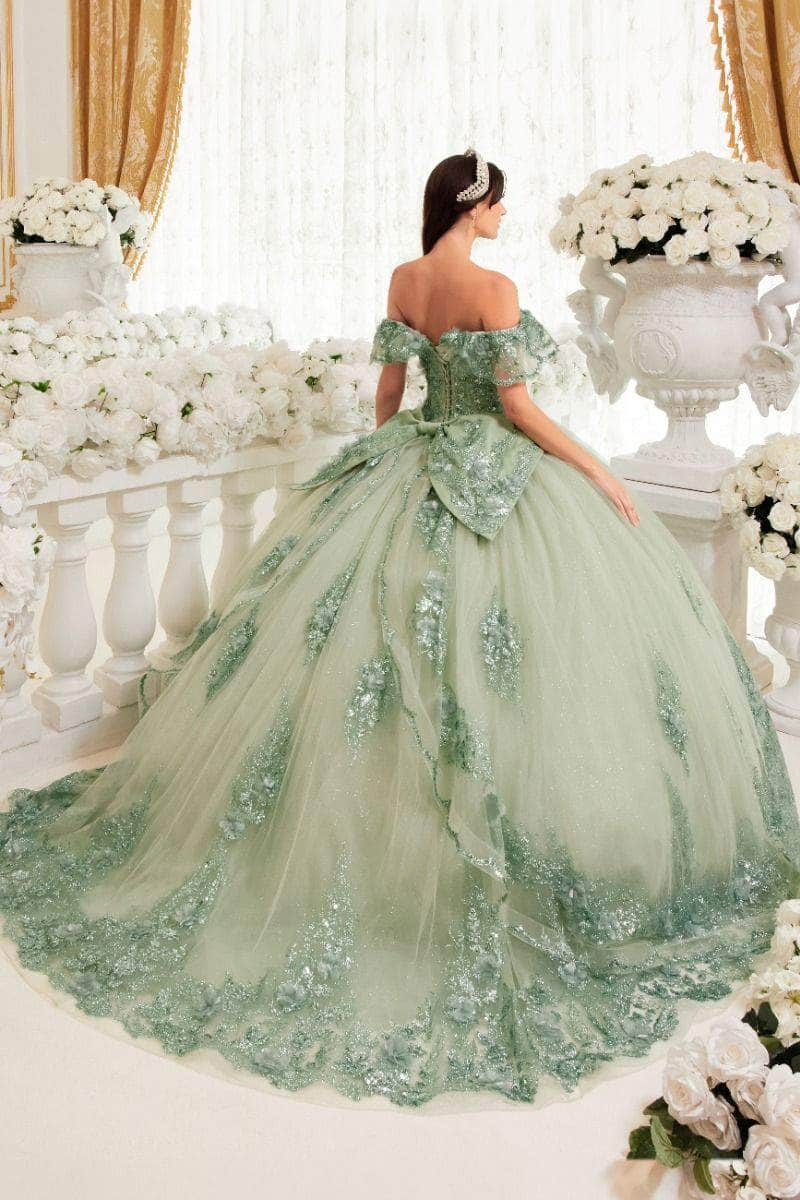 Cinderella Divine 15701 - Ruffled Off Shoulder Ballgown Ball Gowns