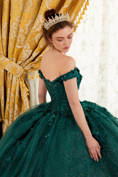 Cinderella Divine 15702 - Floral Applique Ballgown Evening Dresses