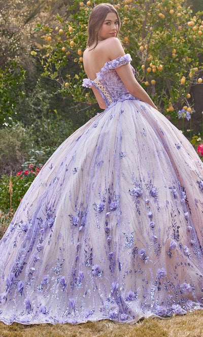 Cinderella Divine 15704 - Sweetheart Floral Appliqued Ballgown Ball Gowns