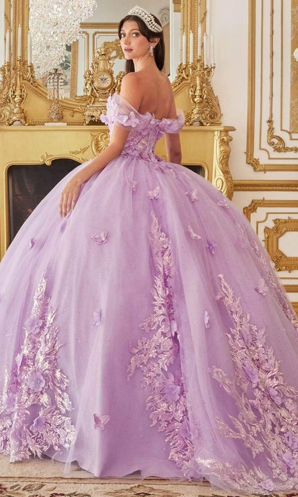 Cinderella Divine 15713 - 3D Floral Applique Embellished Sweetheart Ballgown Ball Gowns