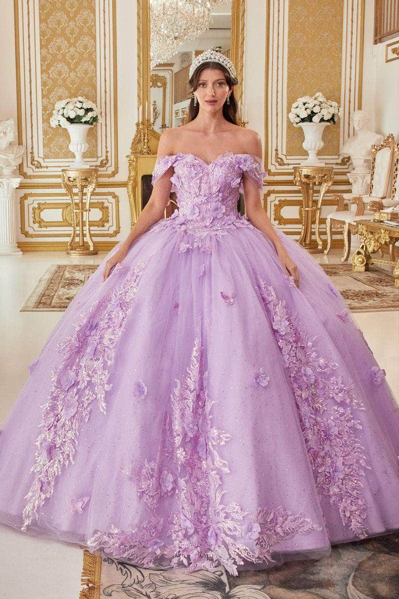 Cinderella Divine 15713 - 3D Floral Applique Embellished Sweetheart Ballgown Ball Gowns