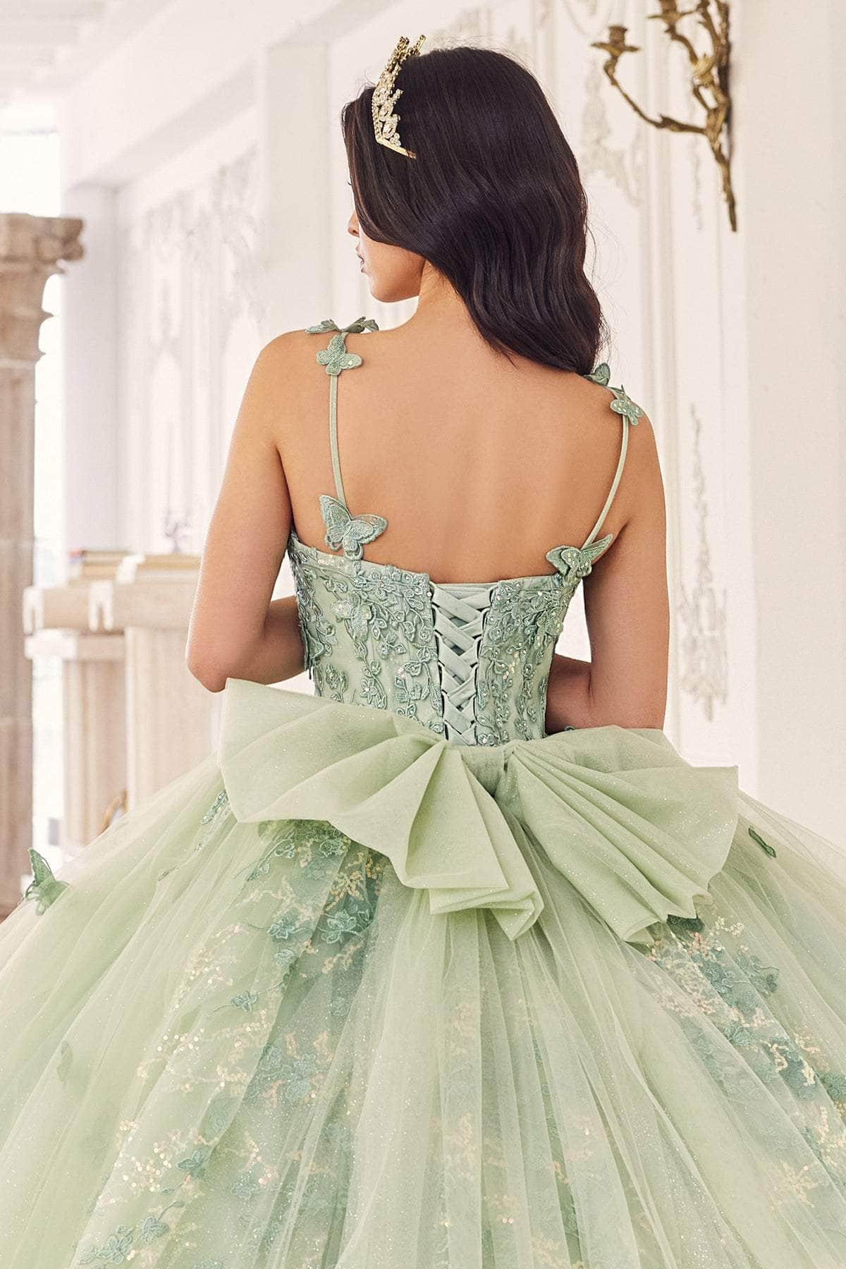 Cinderella Divine 15718 - Butterfly Applique Ballgown Special Occasion Dress