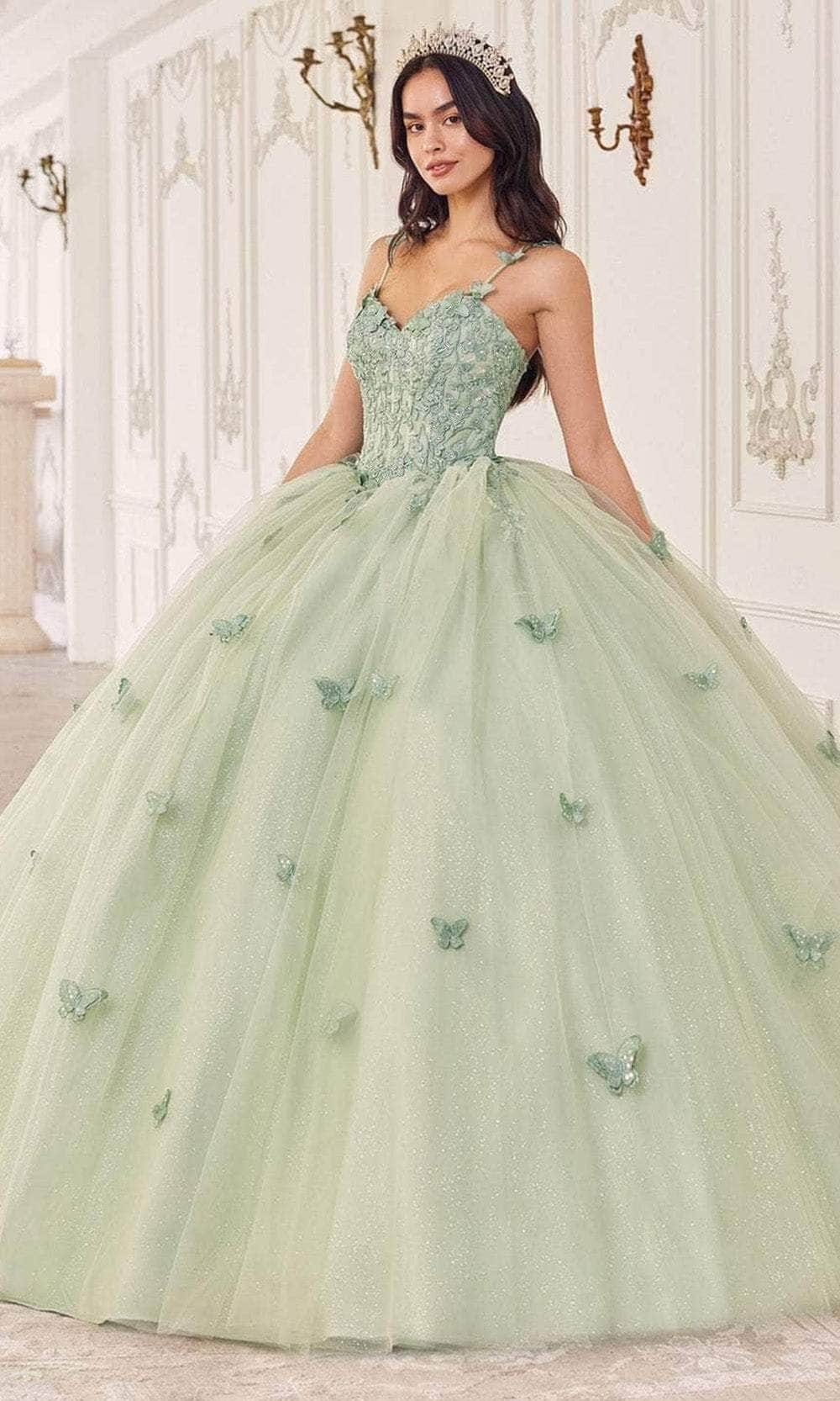 Cinderella Divine 15718 - Butterfly Applique Ballgown Special Occasion Dress