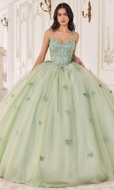 ladivine 15718 - butterfly detail ballgown Special Occasion Dresses Dresses XXS /  Sage
