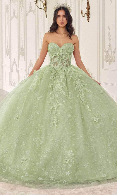 Cinderella Divine 15719 - Applique Ornate Ballgown Special Occasion Dress XXS / Sage