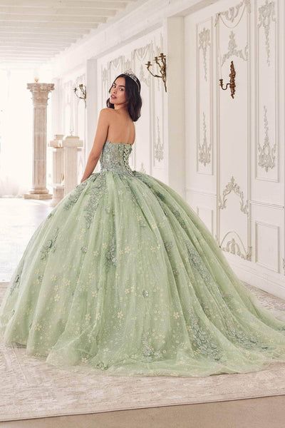 Cinderella Divine 15722 - Puff Sleeve Ballgown Special Occasion Dress