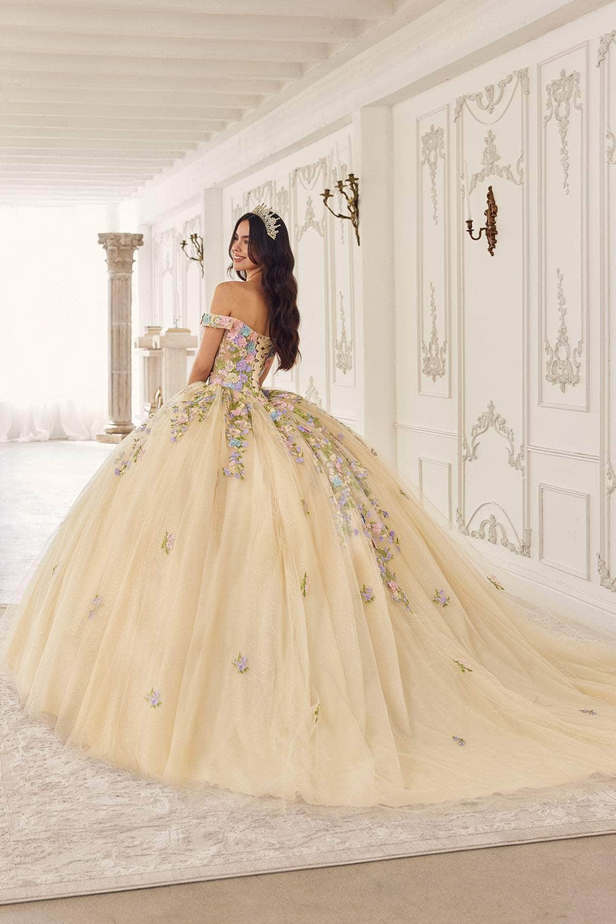 Cinderella Divine 15724 - Multi-Color Floral Ballgown Special Occasion Dress