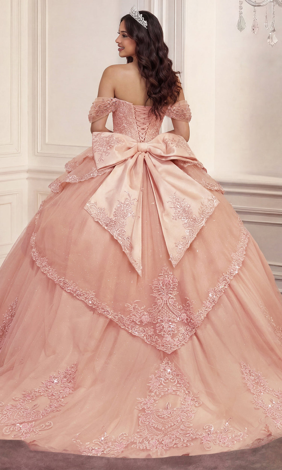 Ladivine 15729 Sweetheart Layered Overskirt Quinceanera Dress