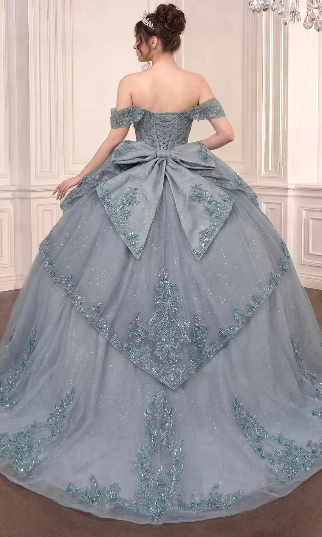 Ladivine 15729 Sweetheart Layered Overskirt Quinceanera Dress