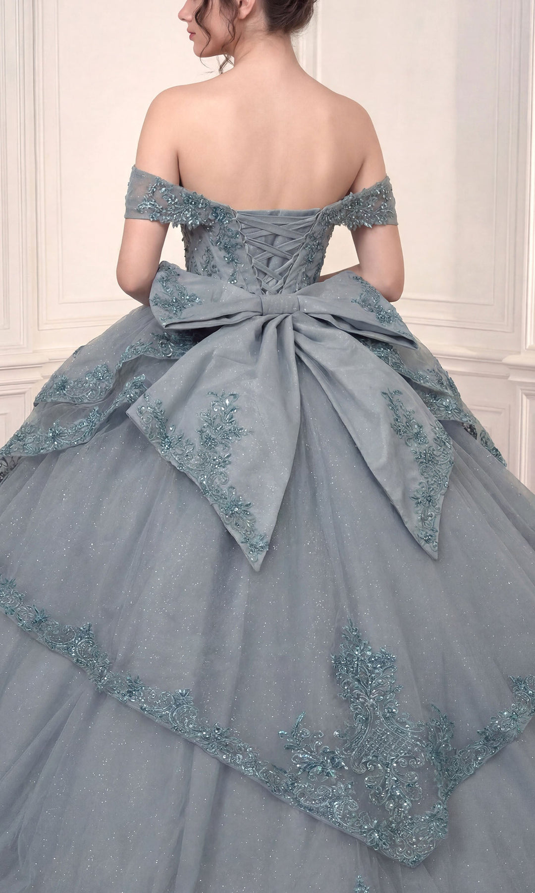 Ladivine 15729 Sweetheart Layered Overskirt Quinceanera Dress