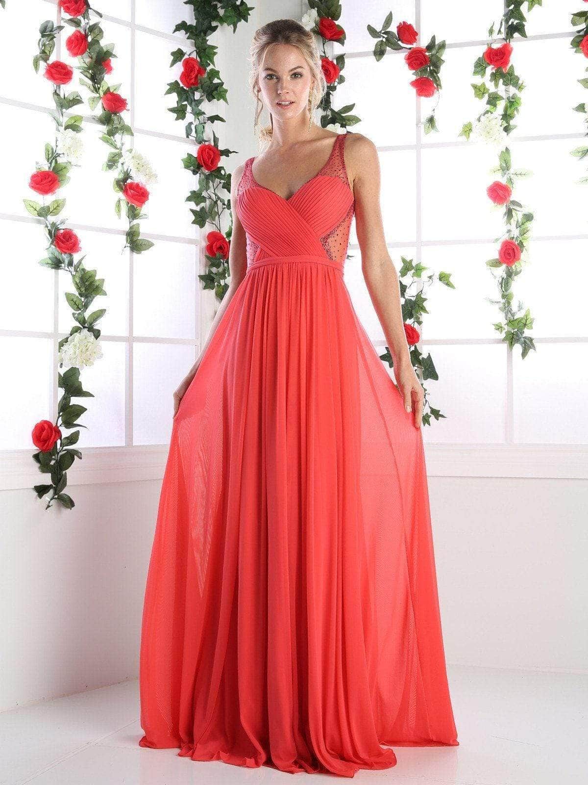 Ladivine 5061 Special Occasion Dress 2 / Coral