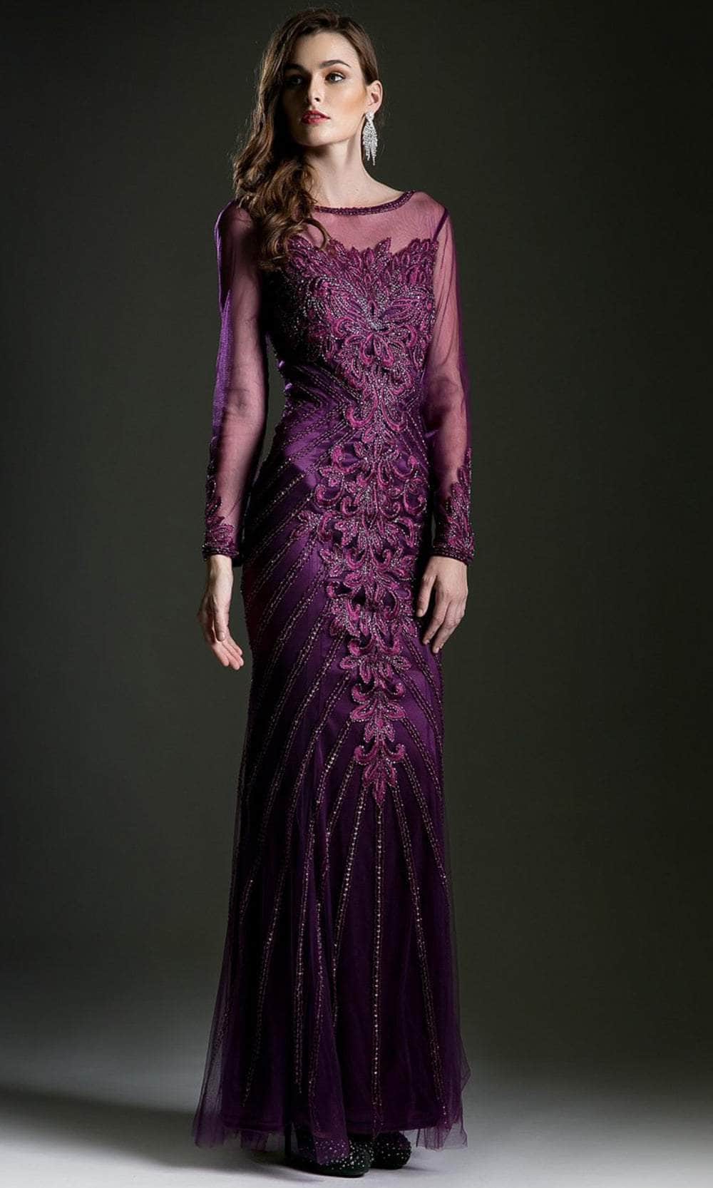 Ladivine 62109B Evening Dresses 10 / Eggplant