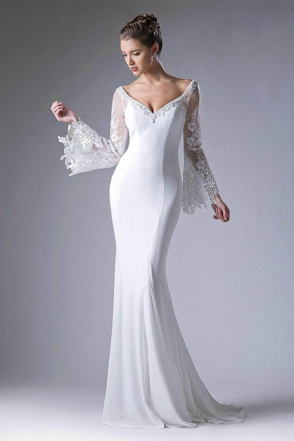 Ladivine 71272 Special Occasion Dress 2 / Off White