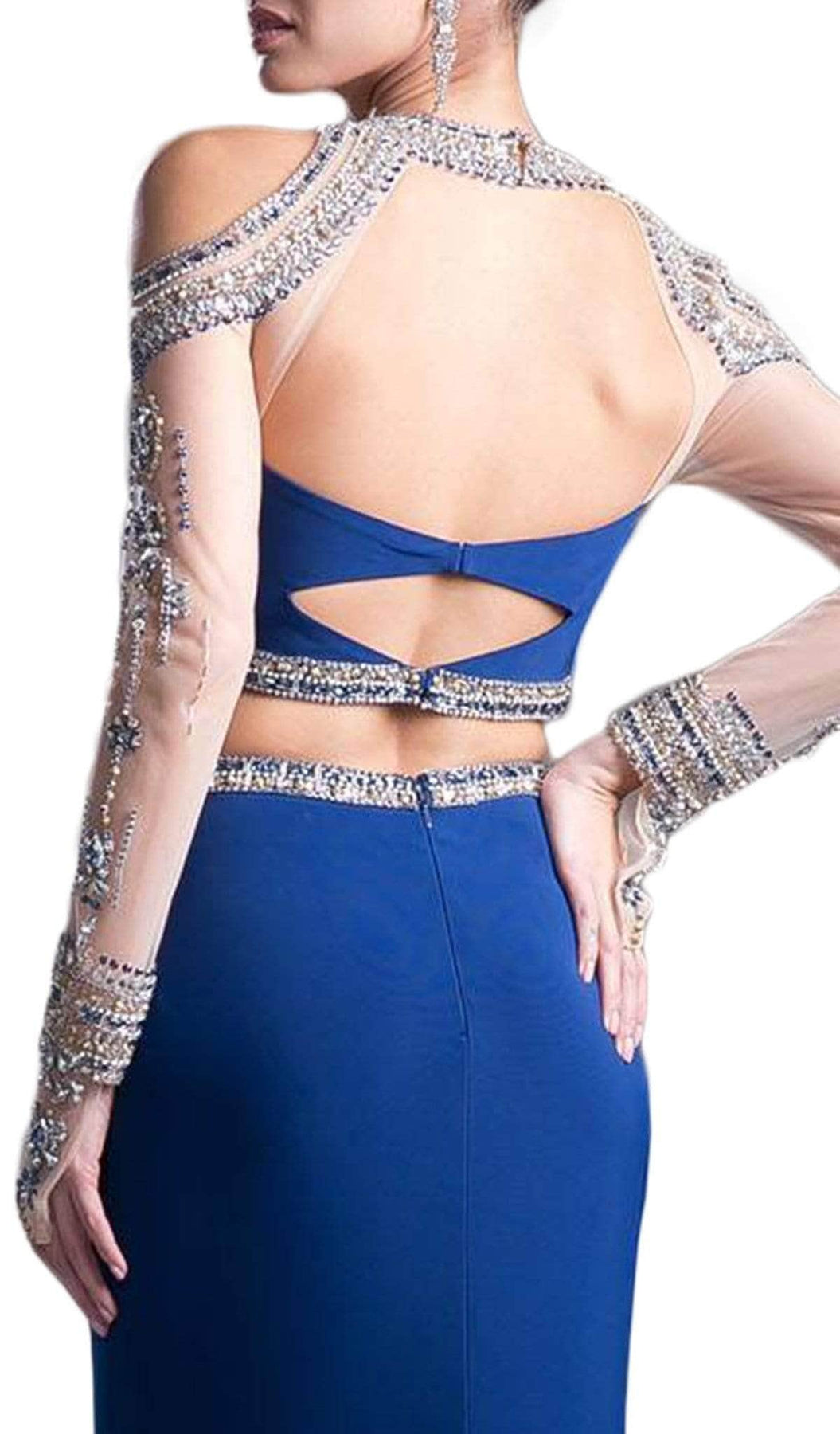 Ladivine 71486 - Rhinestone Embellished Two-Piece Formal Dress Formal Gowns