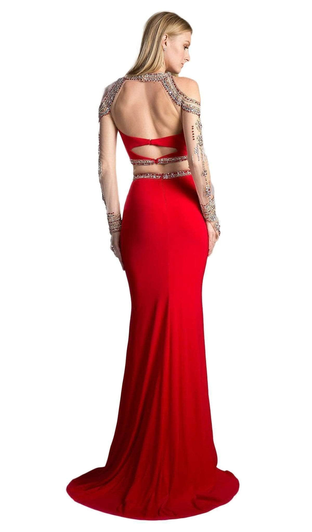 Ladivine 71486 - Rhinestone Embellished Two-Piece Formal Dress Formal Gowns