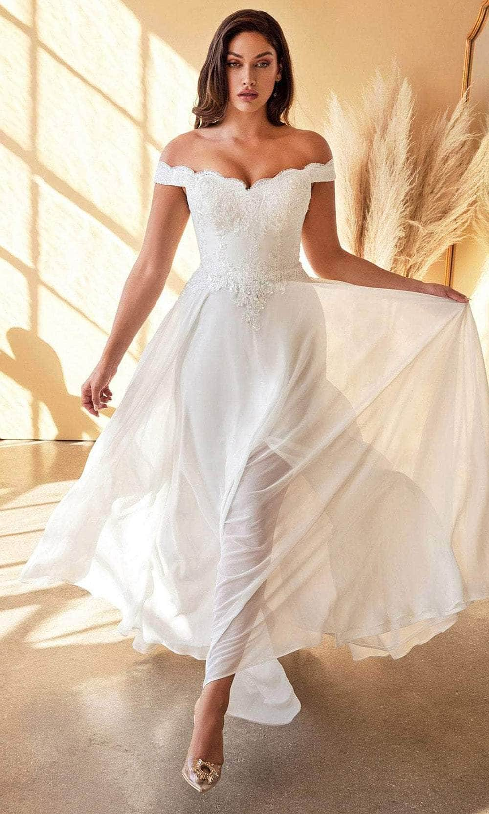 ladivine 7258w - off shoulder a-line bridal gown Special Occasion Dresses Dresses