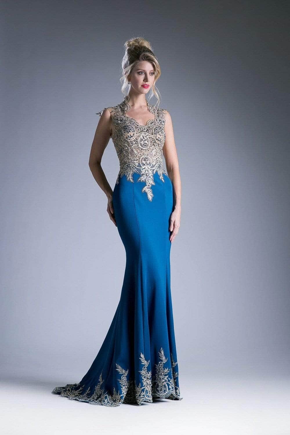 Ladivine 7263 Special Occasion Dress 2 / Teal