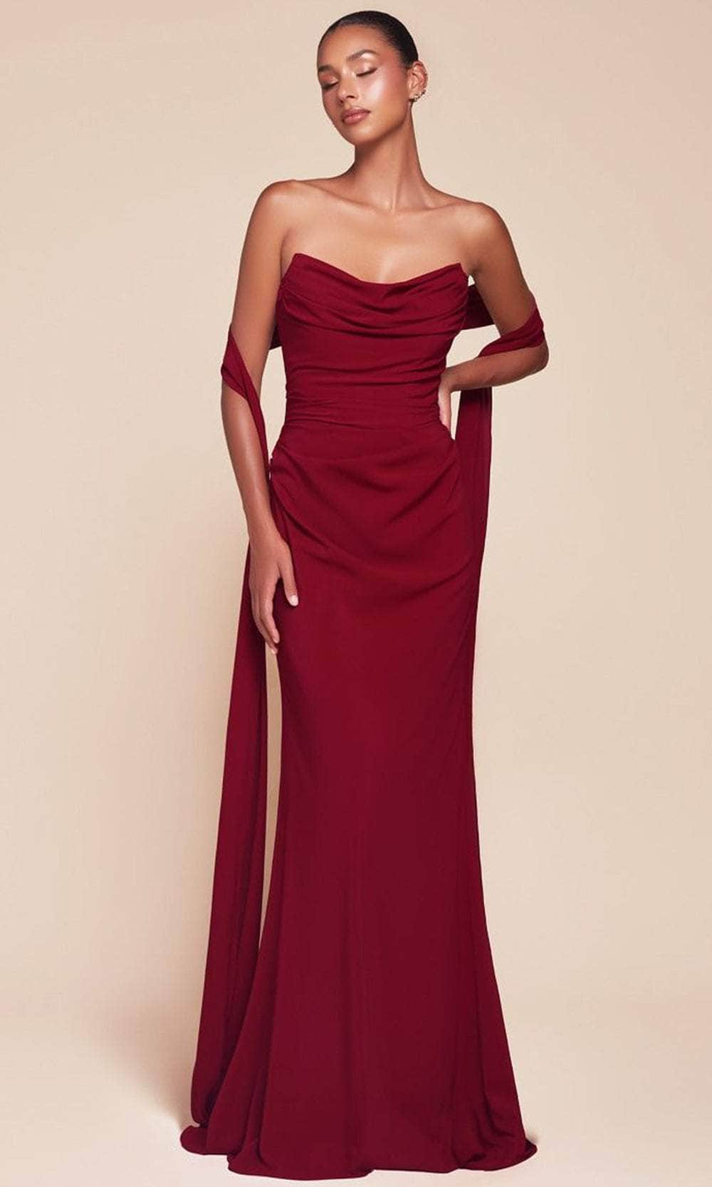 Ladivine 7433 - Sash Chiffon Long Gown Prom Dresses