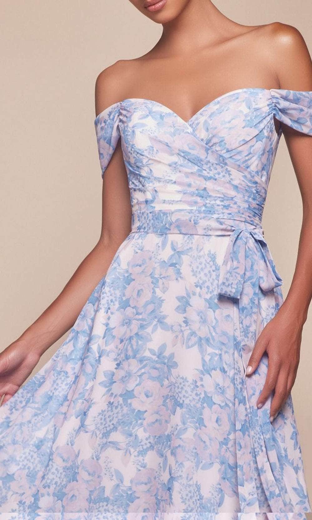 Ladivine 7441 - Off-Shoulder A-Line Evening Dress