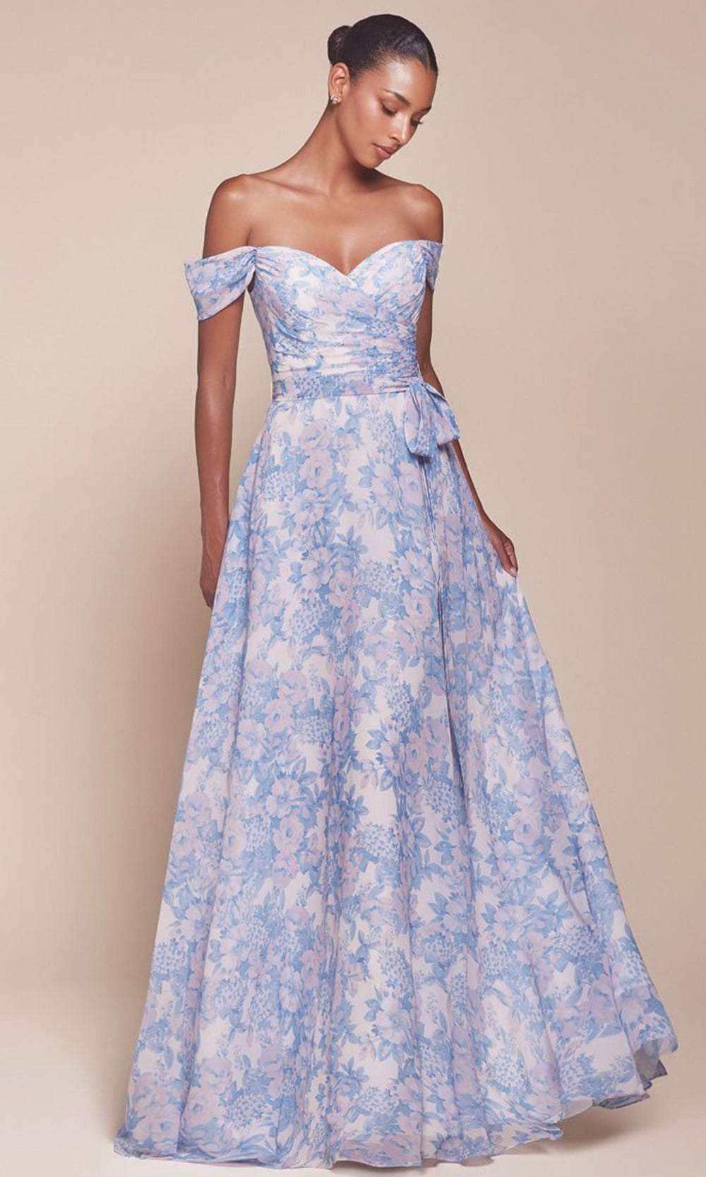 Ladivine 7441 - Off-Shoulder A-Line Evening Dress