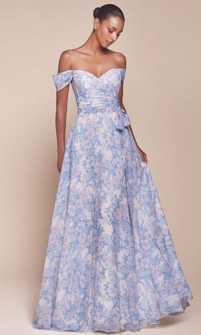 Ladivine 7441 - Off-Shoulder A-Line Evening Dress