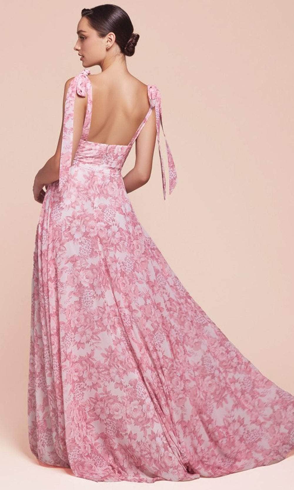 empire a line formal dress Ladivine 7442 - Long Soft satin A-Line Dress