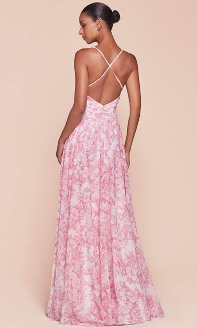 Ladivine 7444 - Floral A-Line Evening Dress