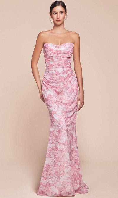 Ladivine 7445 - Strapless Sheath Evening Dress