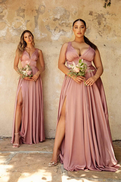 Ladivine 7469 A-Line Satin Dress Bridesmaid Dresses