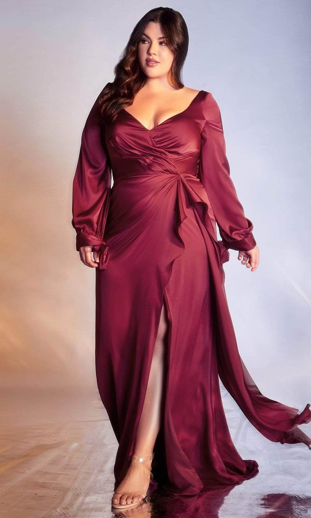 Ladivine 7478C Evening Dresses 16 / Burgundy