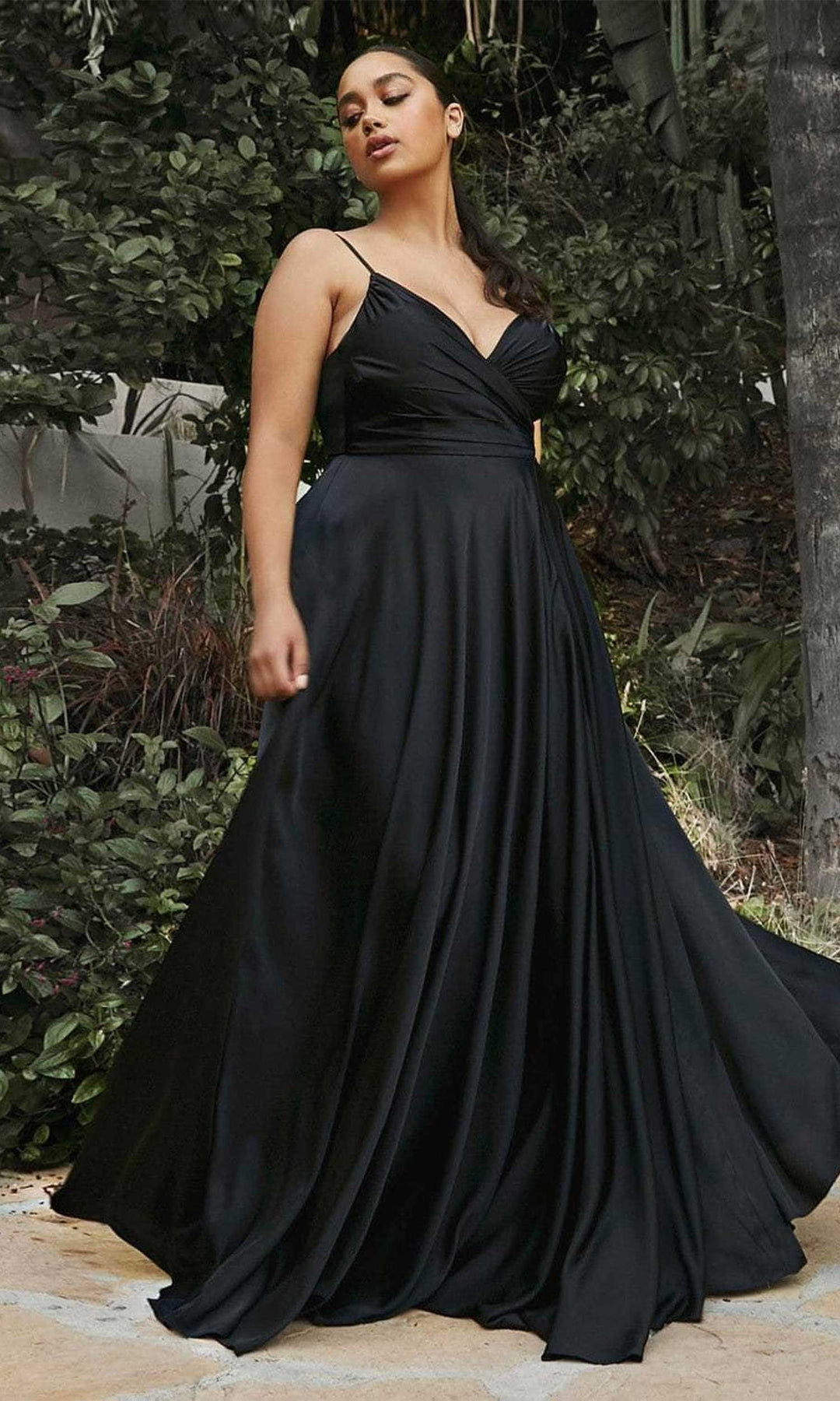 Spaghetti Strap Satin Evening Gown
