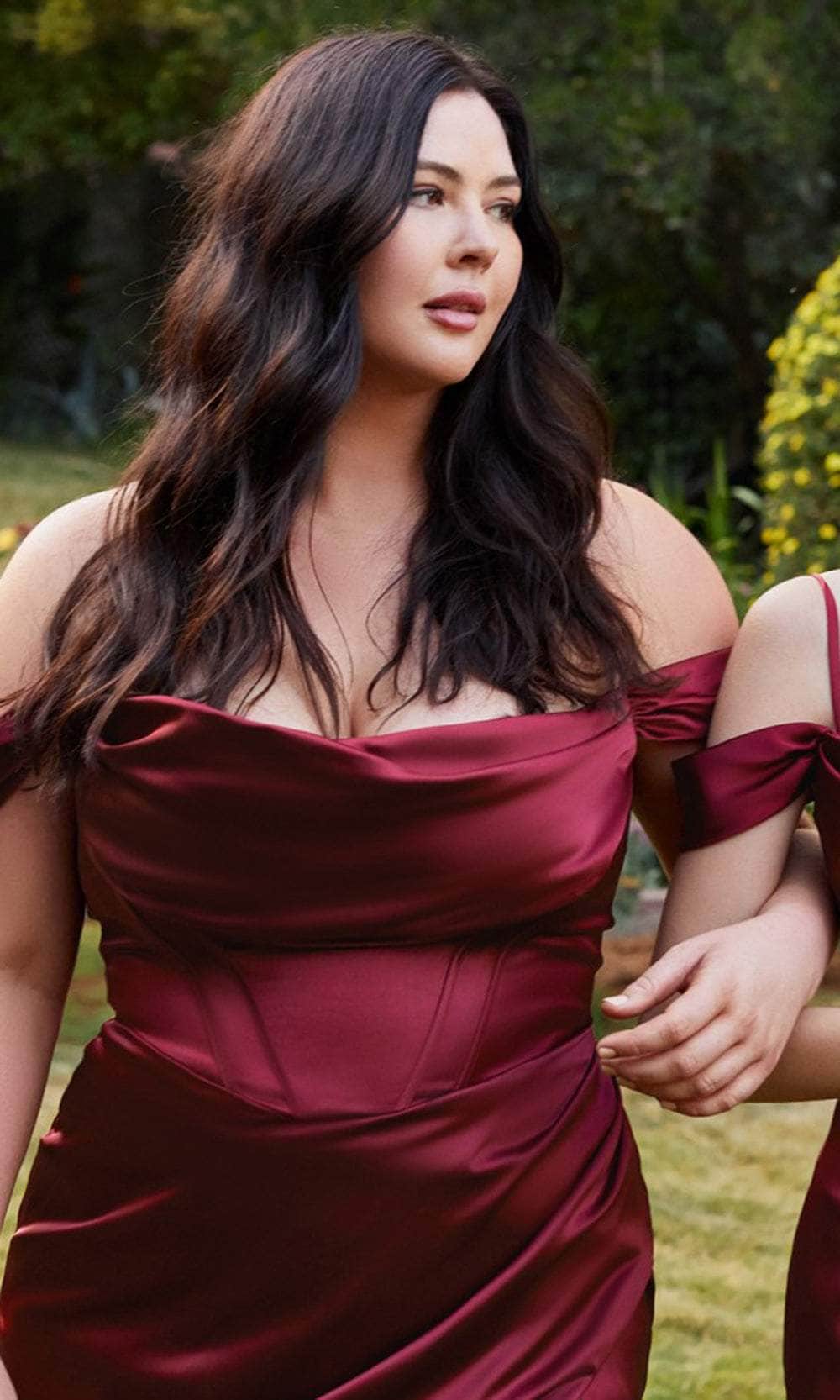 Ladivine 7492C - Off Shoulder Corset Evening Gown Evening Dresses