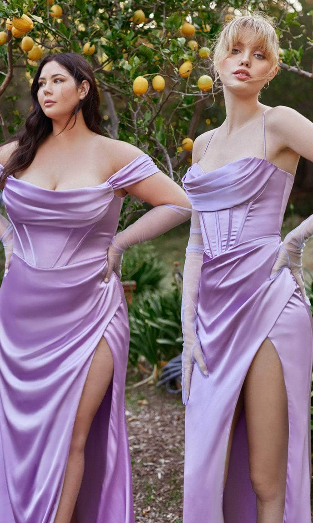 Ladivine 7492C - Off Shoulder Corset Evening Gown Evening Dresses
