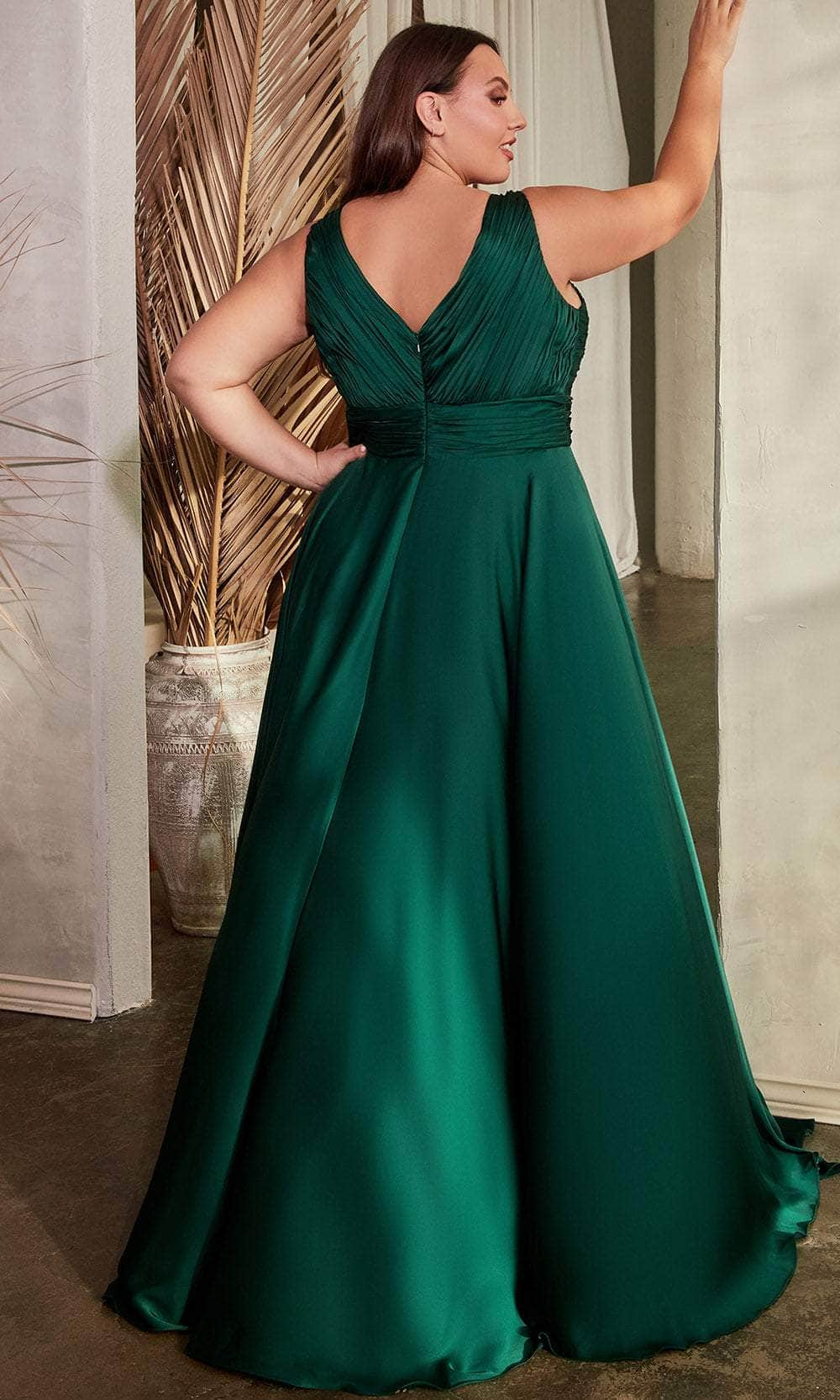 Cinderella Divine 7497C - V-Neck Knot Evening Dress Evening Dresses