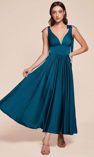 Ladivine 7499 - Tea Length Sleeveless Dress